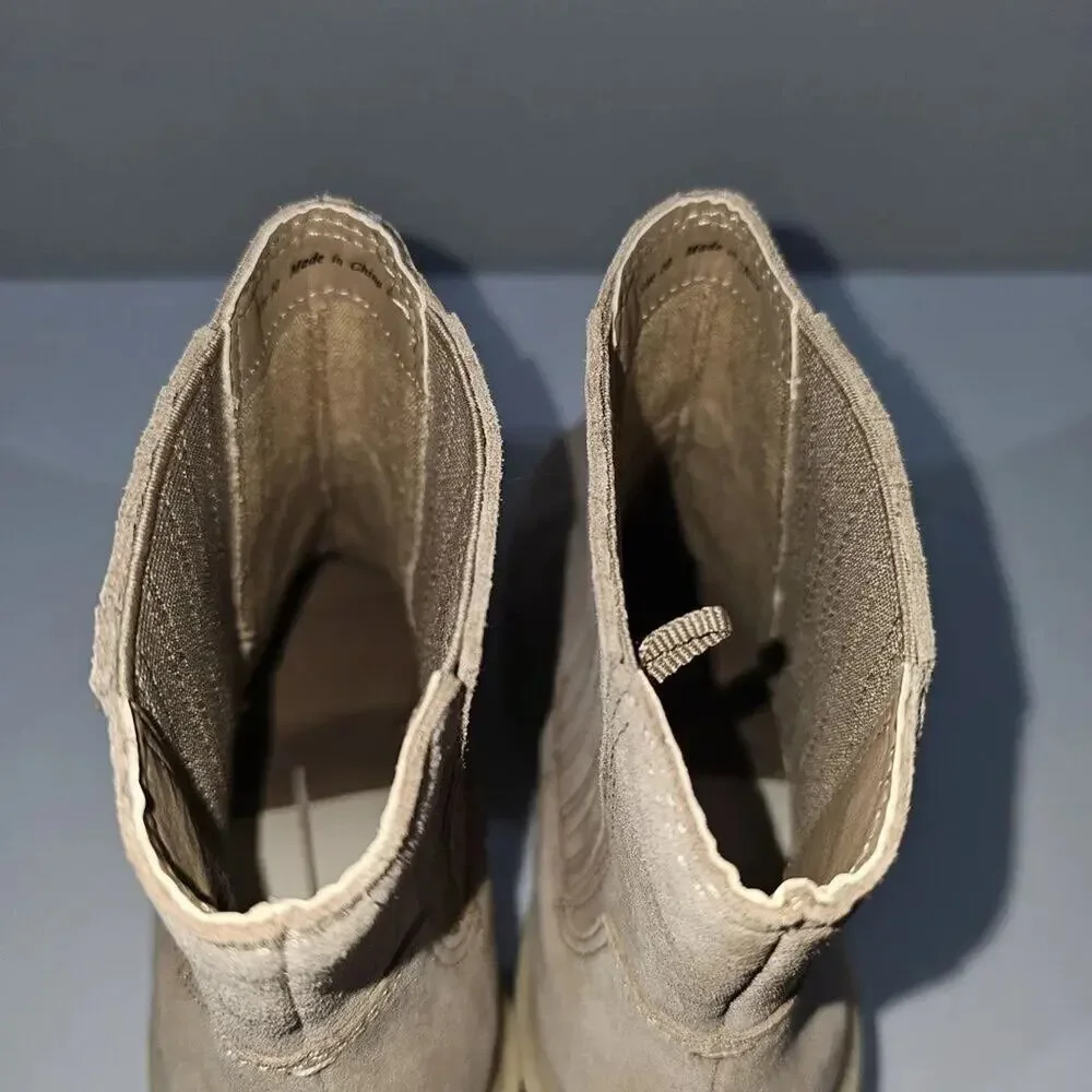Dolce Vita Caster H20 Ankle Bootie Womens 10 Tan Suede Waterproof Platform Fall